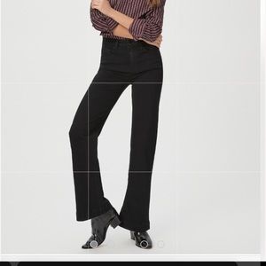 Paige brand new sleek wide leg black denim! Size 25.